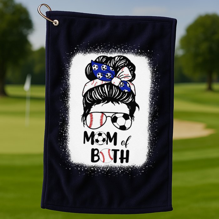 Messy Bun Soccer Mom Baseball Mom Of Both Mothers Day Golf Towel