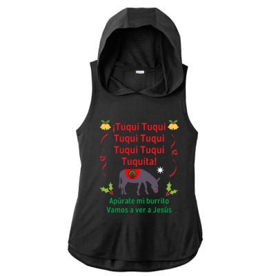 Mi Burrito Sabanero Tuqui Ladies PosiCharge Tri-Blend Wicking Draft Hoodie Tank