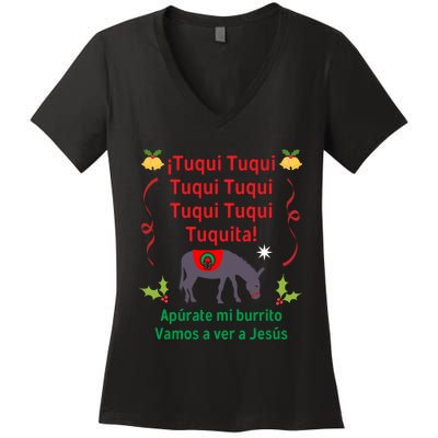 Mi Burrito Sabanero Tuqui Women's V-Neck T-Shirt