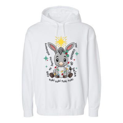 Mi Burrito Sabanero Mexican Tuki Tuki Donkey Latino Xmas Garment-Dyed Fleece Hoodie