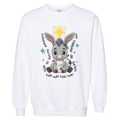 Mi Burrito Sabanero Mexican Tuki Tuki Donkey Latino Xmas Garment-Dyed Sweatshirt