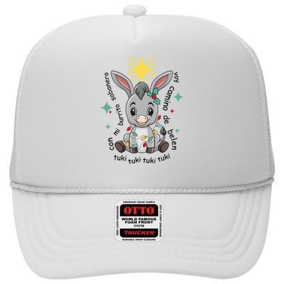 Mi Burrito Sabanero Mexican Tuki Tuki Donkey Latino Xmas High Crown Mesh Back Trucker Hat