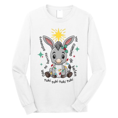 Mi Burrito Sabanero Mexican Tuki Tuki Donkey Latino Xmas Long Sleeve Shirt