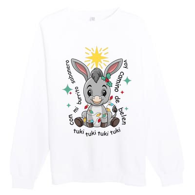 Mi Burrito Sabanero Mexican Tuki Tuki Donkey Latino Xmas Premium Crewneck Sweatshirt