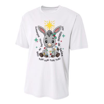 Mi Burrito Sabanero Mexican Tuki Tuki Donkey Latino Xmas Performance Sprint T-Shirt