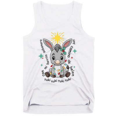 Mi Burrito Sabanero Mexican Tuki Tuki Donkey Latino Xmas Tank Top