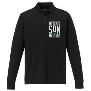 My Black Son Matters Black African American Lives Matter Gift Performance Long Sleeve Polo