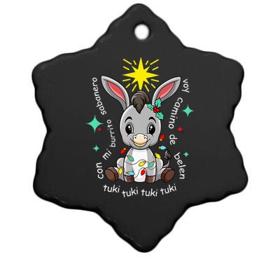 Mi Burrito Sabanero Mexican Tuki Tuki Donkey Latino Xmas Ceramic Star Ornament