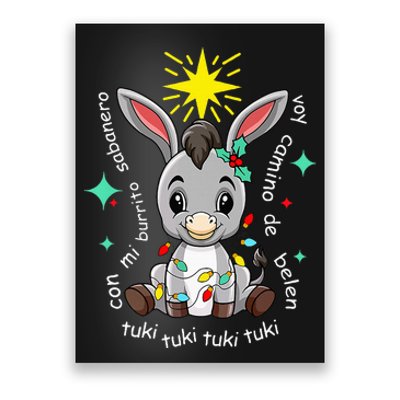 Mi Burrito Sabanero Mexican Tuki Tuki Donkey Latino Xmas Poster