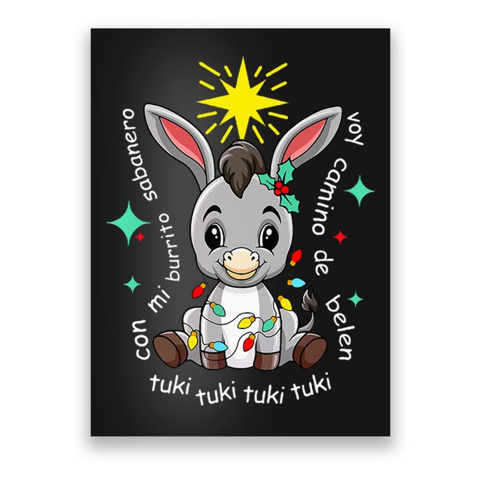 Mi Burrito Sabanero Mexican Tuki Tuki Donkey Latino Xmas Poster