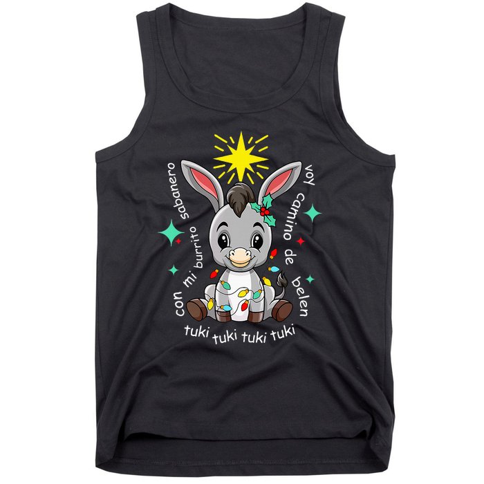 Mi Burrito Sabanero Mexican Tuki Tuki Donkey Latino Xmas Tank Top