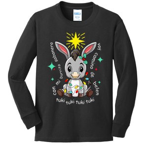 Mi Burrito Sabanero Mexican Tuki Tuki Donkey Latino Xmas Kids Long Sleeve Shirt