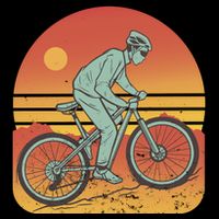 Mountain Biker Sunset Vintage Backpack