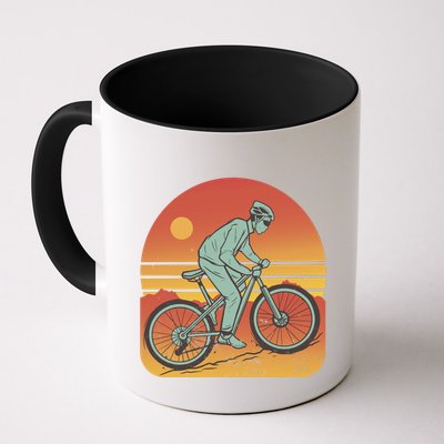 Mountain Biker Sunset Vintage Mug