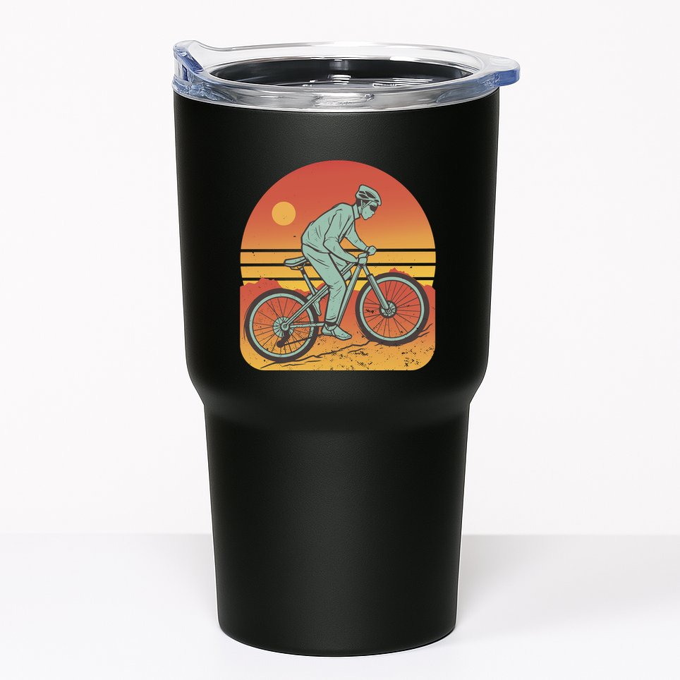 Mountain Biker Sunset Vintage Tumbler