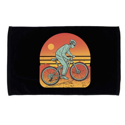 Mountain Biker Sunset Vintage Microfiber Hand Towel