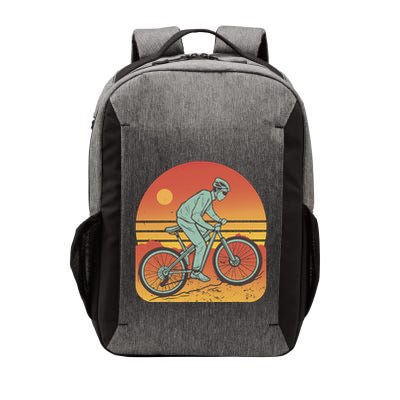 Mountain Biker Sunset Vintage Vector Backpack