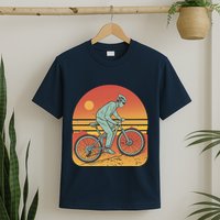 Mountain Biker Sunset Vintage T-Shirt