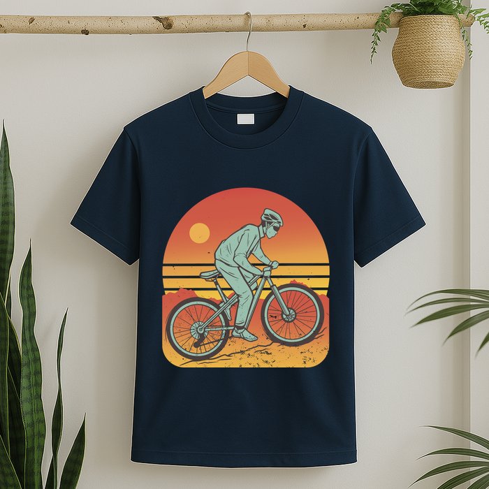 Mountain Biker Sunset Vintage T-Shirt