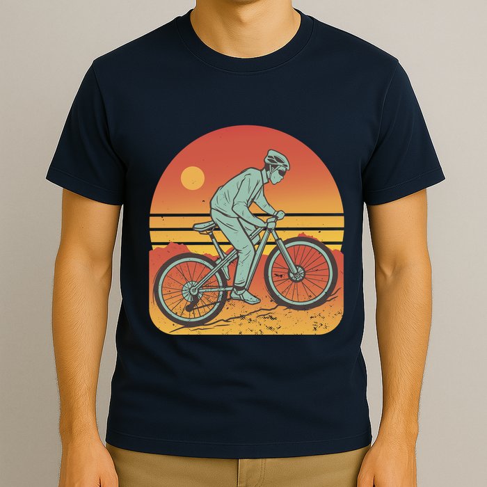 Mountain Biker Sunset Vintage T-Shirt