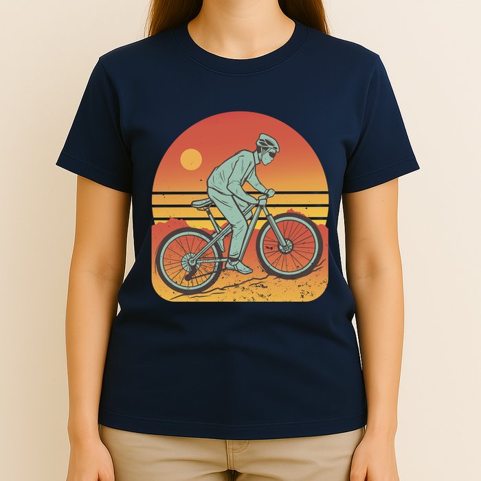 Mountain Biker Sunset Vintage T-Shirt
