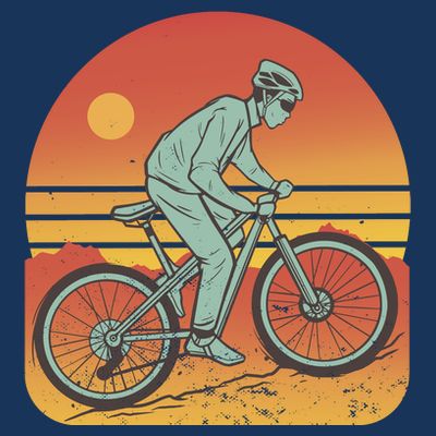 Mountain Biker Sunset Vintage T-Shirt