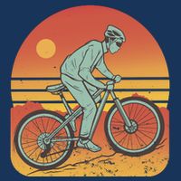 Mountain Biker Sunset Vintage T-Shirt