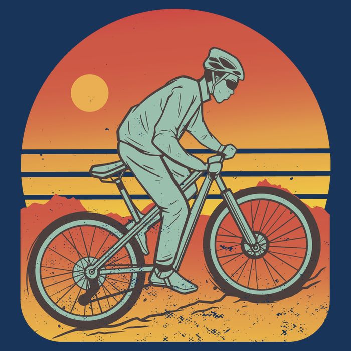 Mountain Biker Sunset Vintage T-Shirt