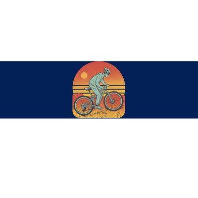 Mountain Biker Sunset Vintage Bumper Sticker