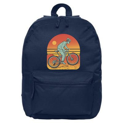 Mountain Biker Sunset Vintage 16 in Basic Backpack