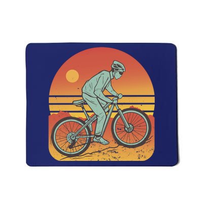 Mountain Biker Sunset Vintage Mousepad