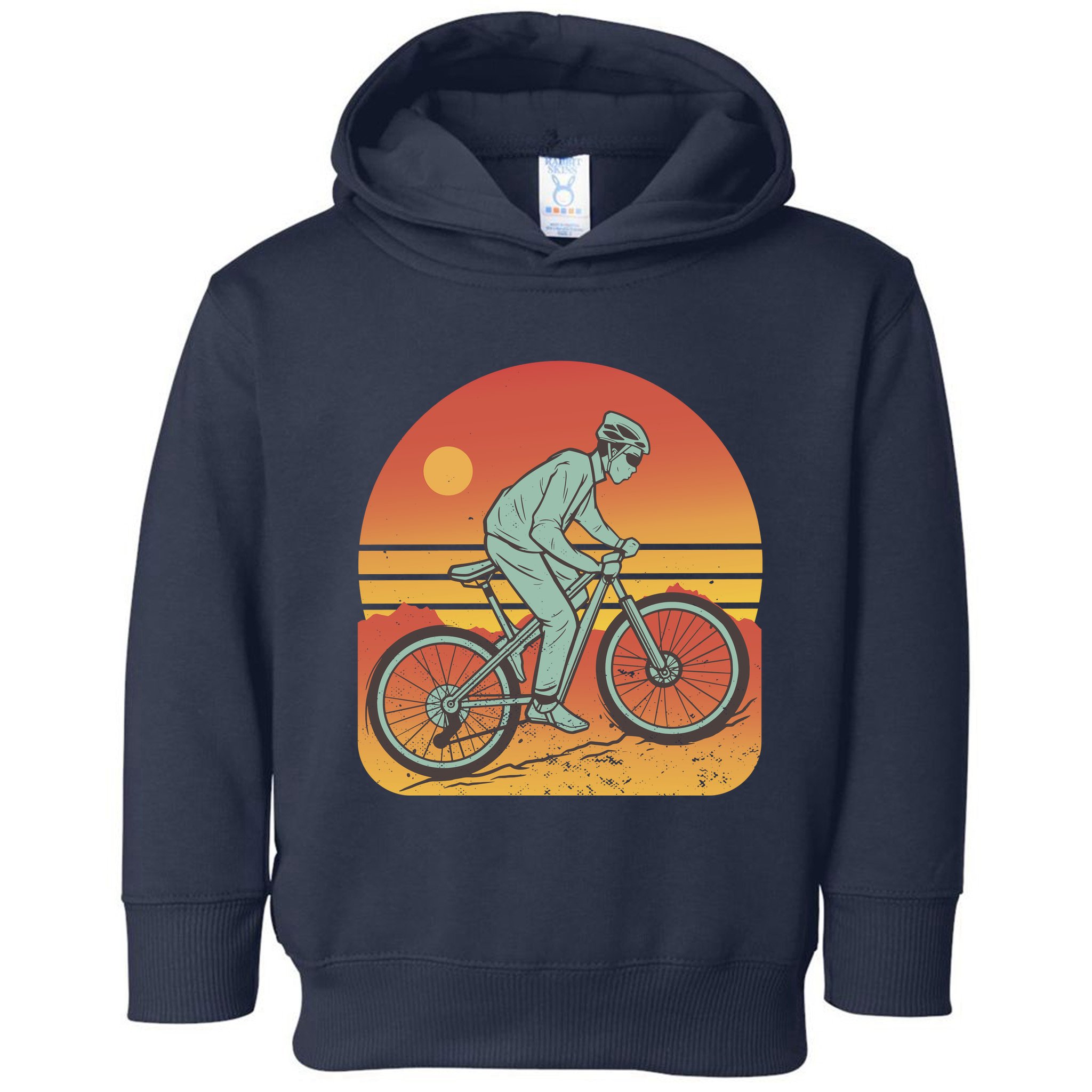 Mountain Biker Sunset Vintage Toddler Hoodie