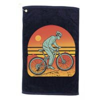 Mountain Biker Sunset Vintage Platinum Collection Golf Towel