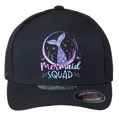 Mermaid Birthday Squad Party Flexfit Unipanel Trucker Cap