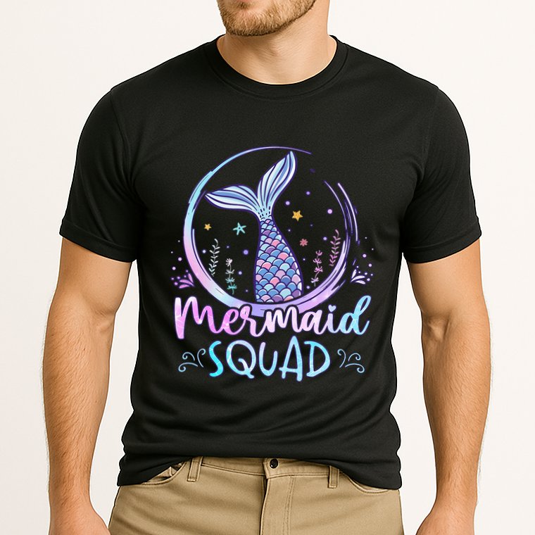 Mermaid Birthday Squad Party Cooling Performance Crew T-Shirt