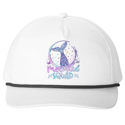 Mermaid Birthday Squad Party Snapback Five-Panel Rope Hat