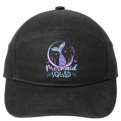 Mermaid Birthday Squad Party 7-Panel Snapback Hat