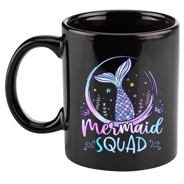 Mermaid Birthday Squad Party 11oz C Handle Ceramic Mug
