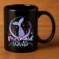 Mermaid Birthday Squad Party 11oz C Handle Ceramic Mug