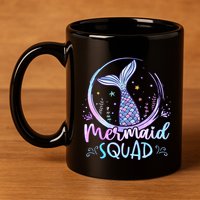 Mermaid Birthday Squad Party 11oz C Handle Ceramic Mug