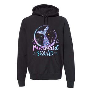 Mermaid Birthday Squad Party Premium Hoodie