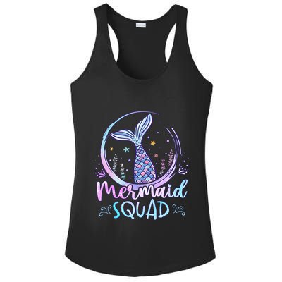 Mermaid Birthday Squad Party Ladies PosiCharge Competitor Racerback Tank
