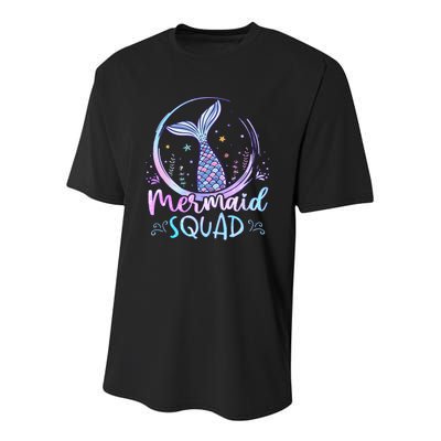 Mermaid Birthday Squad Party Youth Performance Sprint T-Shirt