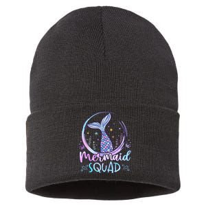 Mermaid Birthday Squad Party Sustainable Knit Beanie