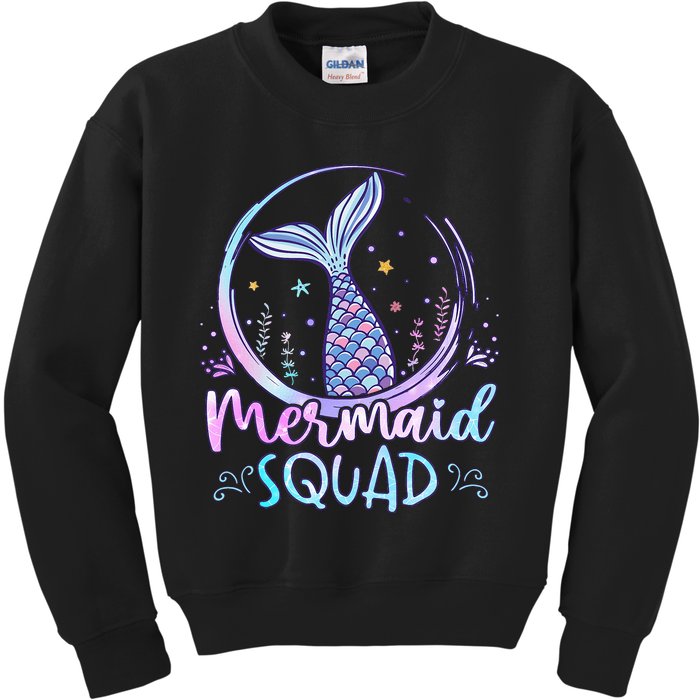 Mermaid Birthday Squad Party Kids Sweatshirt