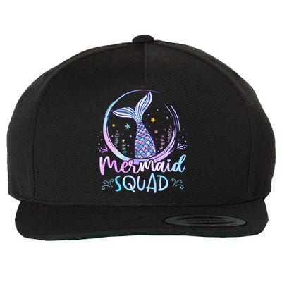 Mermaid Birthday Squad Party Wool Snapback Cap