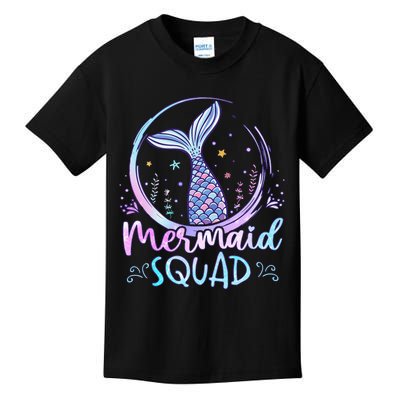 Mermaid Birthday Squad Party Kids T-Shirt