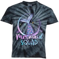 Mermaid Birthday Squad Party Kids Tie-Dye T-Shirt