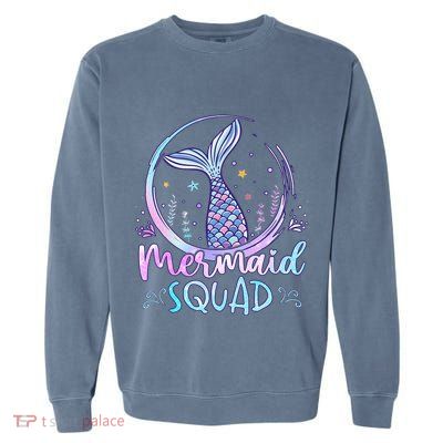 Mermaid Birthday Squad Party Garment-Dyed Sweatshirt