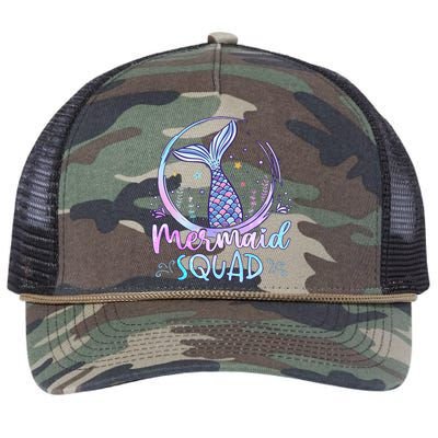 Mermaid Birthday Squad Party Retro Rope Trucker Hat Cap